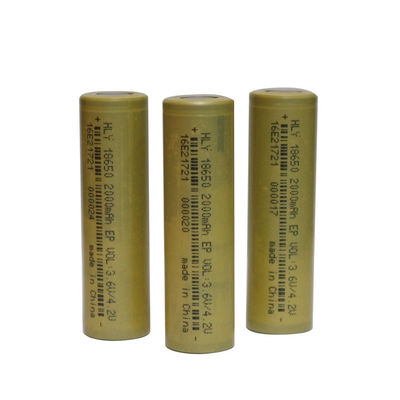 정원용기구를 위한 고에너지 밀도 18650 리튬 이온 전지 3.6V 2000mAh