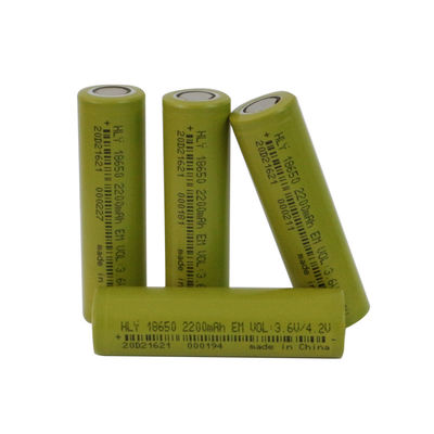 UN38.3 원통 높은 비율 18650 셀 배터리 3.6V 리튬 이온 전지 2200 mah 18650