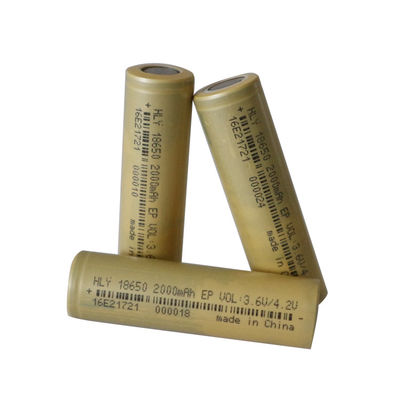 KC 18650 원통 충전식 리튬 이온 바테리고 에너지 밀도 3.6V 2000mAh