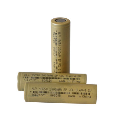 가전제품을 위한 500 번 고전력 재충전이 가능한 2000 mah 18650 베터리 셀
